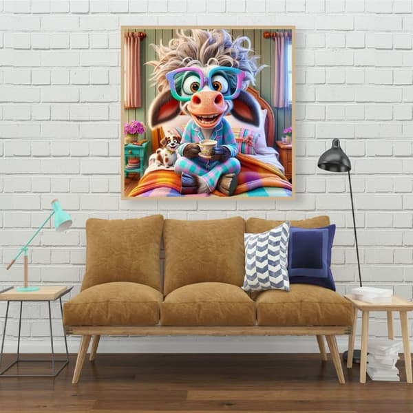 Bomclap Diamond Painting – Söt och Ljudig Djur i Morgonmys DIY 5D Diamantmålning för Vuxna & Nybörjare, 30x30cm