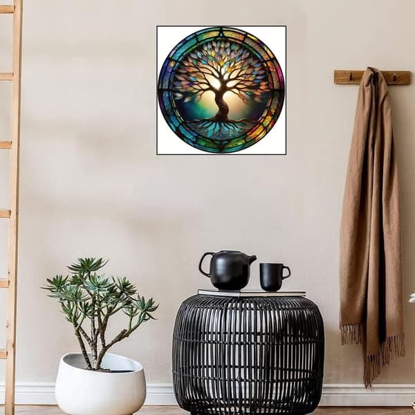 Bomclap Livets Träd 5D Diamond Art - Full Drill Symbolisk Väggdekoration 35x35 cm