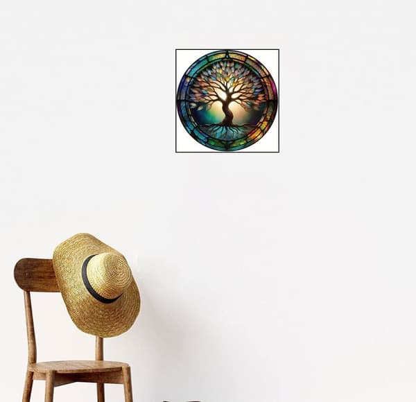 Bomclap Livets Träd 5D Diamond Art - Full Drill Symbolisk Väggdekoration 35x35 cm