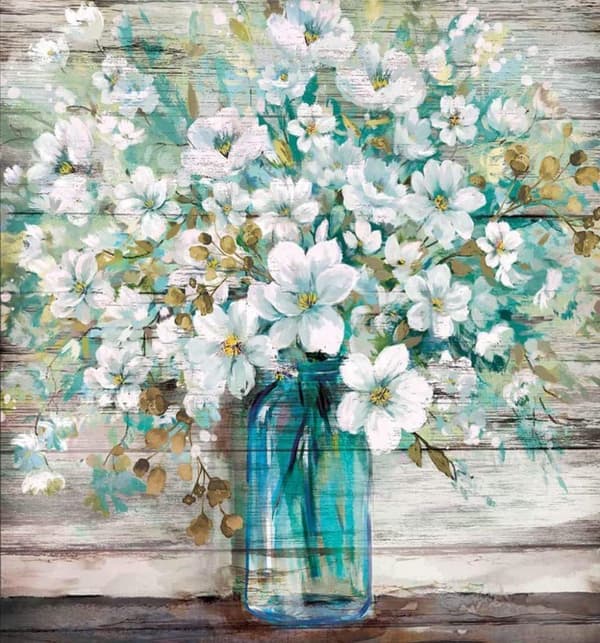Bomclap Kvadratisk Vas 5D DIY - Full Drill Diamond Painting 35x35 cm Modern Heminredning