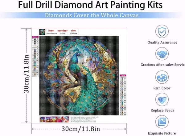 Bomclap Påfågelsfjäril 5D Diamantmålning - Full Drill DIY Färgsprakande Konstverk