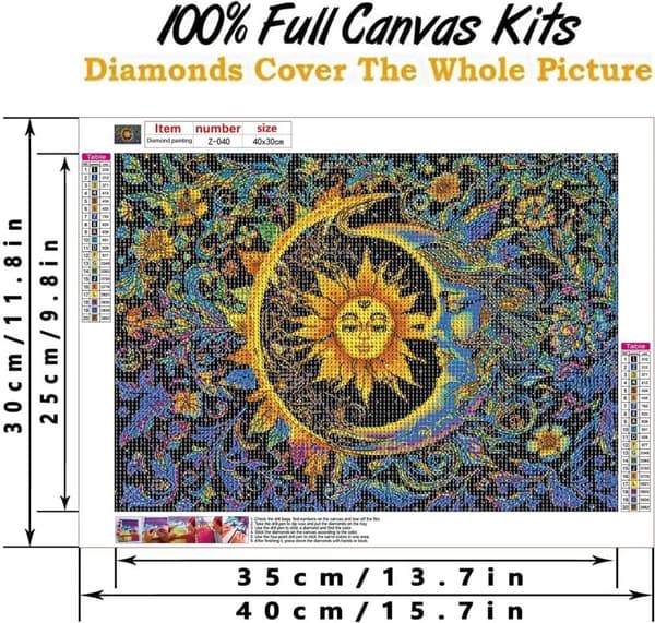 Bomclap Sol-Måne Dual Set 5D - Full Drill DIY Smyckespärlkonst i 30x40 cm
