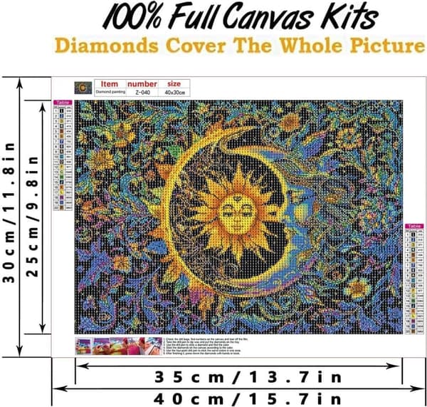 Bomclap Sol-Måne Dual Set 5D - Full Drill DIY Smyckespärlkonst i 30x40 cm