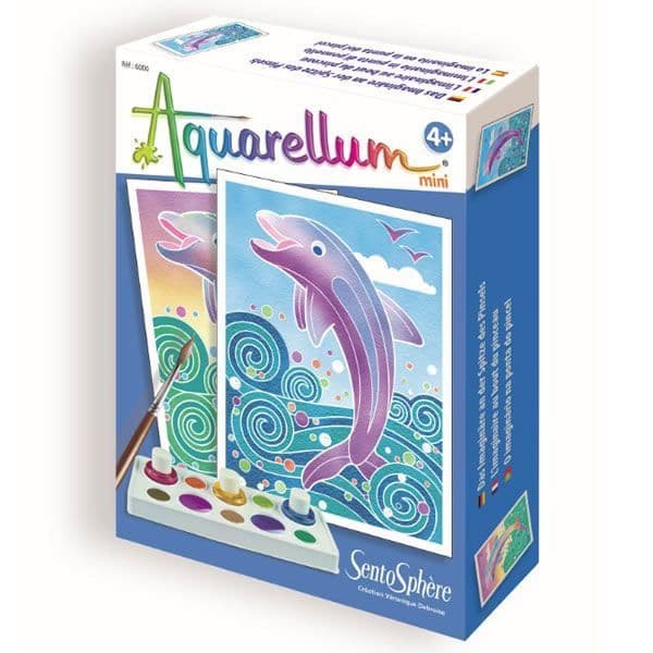 SENTOSPHERE Mini Dolphin Aquarellum Box - Blandad kreativ leksak för barn från 3 år och uppåt