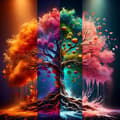 Miniatyrbillede 1 af 6: Bomclap Tree of Life 5D Diamond Kit Voksne – Four Seasons Trees! Fuld Rund Drill Perlekunst – Hemmawall Decor Gave 35,5x35,5cm