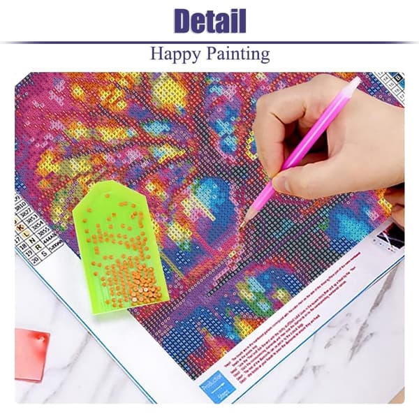 Bomclap 5D Färgsprakande Livets Träd Diamantkit Vuxna – Beginners Diamantmålning! Full Round Drill – Hemmawall Decor Present