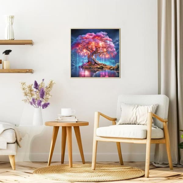 Bomclap 5D Tree of Life -timanttisarja aikuisille – aloittelijoille timanttimaalaus! DIY pyöreä pora – Hemmawall Decor 30x30cm