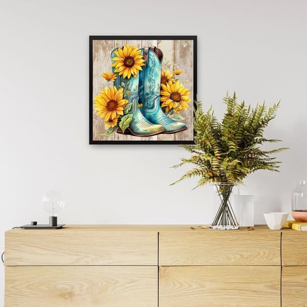 Bomclaporsa 5D Diamanttiaset Aikuille Alkaajille – Cowboyorsa Auringonputki! DIY Täydellinen Drill Round Diamond Dots – Kotiseinän koriste 30x30cm