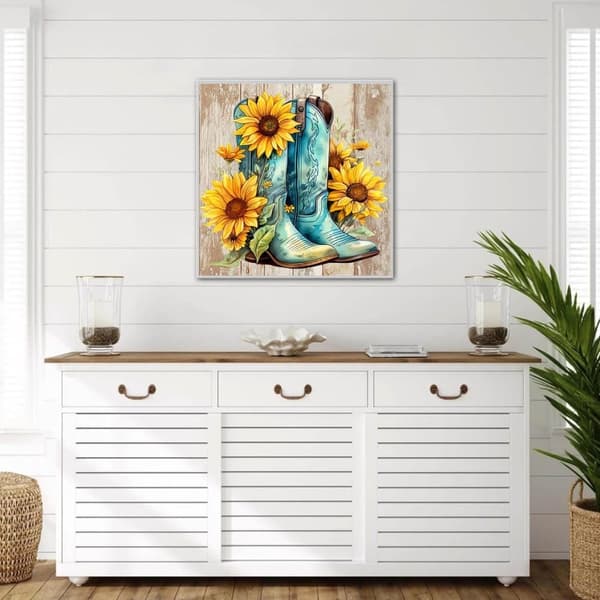 Bomclaporsa 5D Diamanttiaset Aikuille Alkaajille – Cowboyorsa Auringonputki! DIY Täydellinen Drill Round Diamond Dots – Kotiseinän koriste 30x30cm