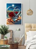 Miniatyrbillede 4 af 6: Bomclap 5D-roser på kærlighedens strand Diamond Kit Voksne begyndere – DIY fuld boremaskine med runde diamantprikker! Hemmawall Indretning 30x40cm