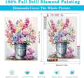 Miniatyrbillede 4 af 7: Bomclap farverige blomster i taske 5D Diamond Kit Voksne Begyndere – DIY Full Drill Diamond Dots! Kristallcraft – Hemmawall Indretningsgave 30x40cm