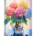 Pikkukuva 1 / 7: Bomclap Glass Hortensia 5D Diamond Kit Aikuiset Aloittelijat – DIY Full Drill Diamond Dots! Kristallcraft – Hemmawall Sisustuslahja 30x40cm