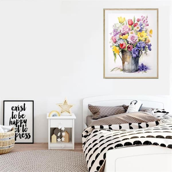 Bomclap Box Flowers 5D Diamond Kit Aikuiset Aloittelijat – DIY-pyöreä maali Diamondsilta! Gem Full Drill Diamond Dots – Hemmawall Decor Gift 30x40cm