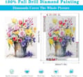 Pikkukuva 4 / 7: Bomclap Box Flowers 5D Diamond Kit Aikuiset Aloittelijat – DIY-pyöreä maali Diamondsilta! Gem Full Drill Diamond Dots – Hemmawall Decor Gift 30x40cm