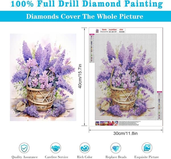 Bomclap Box Flowers 5D Diamond Kit Aikuiset Aloittelijat – DIY-pyöreä maali Diamondsilta! Gem Full Drill Diamond Dots – Hemmawall Decor Gift 30x40cm