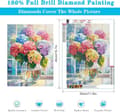 Pikkukuva 4 / 7: Bomclap Glass Hortensia 5D Diamond Kit Aikuiset Aloittelijat – DIY Full Drill Diamond Dots! Kristallcraft – Hemmawall Sisustuslahja 30x40cm