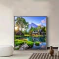 Miniatyrbild 4 av 7: Bomclap Diamond Painting – Idyllic Lake - side Log Cabins i Naturens Skönhet DIY 5D Diamantmålning för Vuxna & Nybörjare, 30x30cm