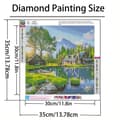 Miniatyrbild 5 av 7: Bomclap Diamond Painting – Idyllic Lake - side Log Cabins i Naturens Skönhet DIY 5D Diamantmålning för Vuxna & Nybörjare, 30x30cm