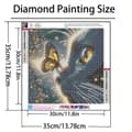 Miniatyrbillede 5 af 7: Bomclap Diamond Painting – Magisk møde mellem sort kat og glødende sommerfugl DIY 5D diamantmaleri for voksne og begyndere, 30x30cm