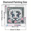 Miniatyrbillede 5 af 7: Bomclap Diamond Painting – Sød Baby Ox i elegant sort og pink DIY 5D Diamond Painting til voksne og begyndere, 30x30cm