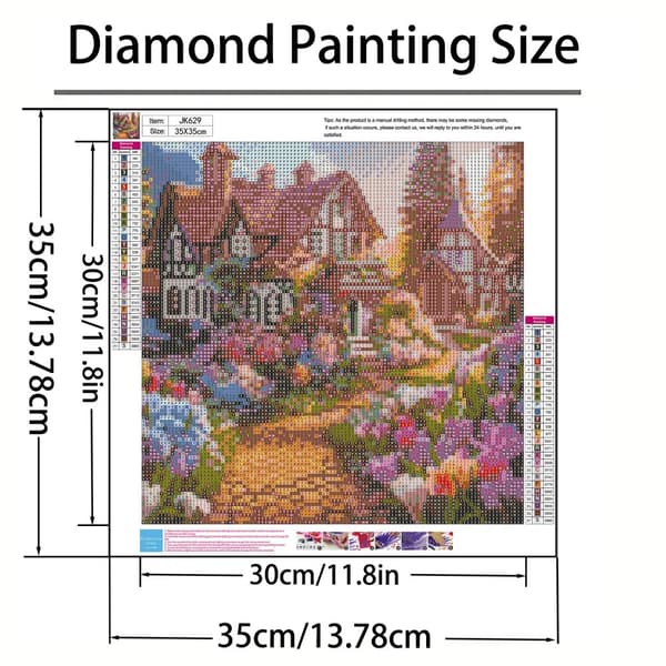 Bomclap timanttimaalaus – erittäin kukkiva kaunis talo päivänvalossa DIY 5D-timanttimaalaus aikuisille ja aloittelijoille, 30x30cm