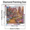 Pikkukuva 5 / 7: Bomclap timanttimaalaus – erittäin kukkiva kaunis talo päivänvalossa DIY 5D-timanttimaalaus aikuisille ja aloittelijoille, 30x30cm
