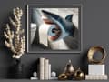 Miniatyrbillede 3 af 7: Bomclap Diamond Painting – Spændende Häg Shark Toiletpapirholder DIY 5D Diamantmaleri for voksne og begyndere, 30x30cm