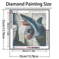 Miniatyrbillede 5 af 7: Bomclap Diamond Painting – Spændende Häg Shark Toiletpapirholder DIY 5D Diamantmaleri for voksne og begyndere, 30x30cm