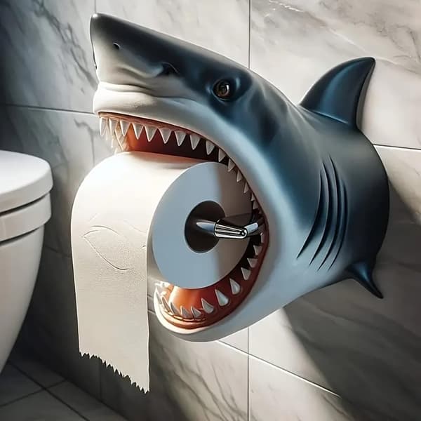 Bomclap Diamond Painting – Spændende Häg Shark Toiletpapirholder DIY 5D Diamantmaleri for voksne og begyndere, 30x30cm