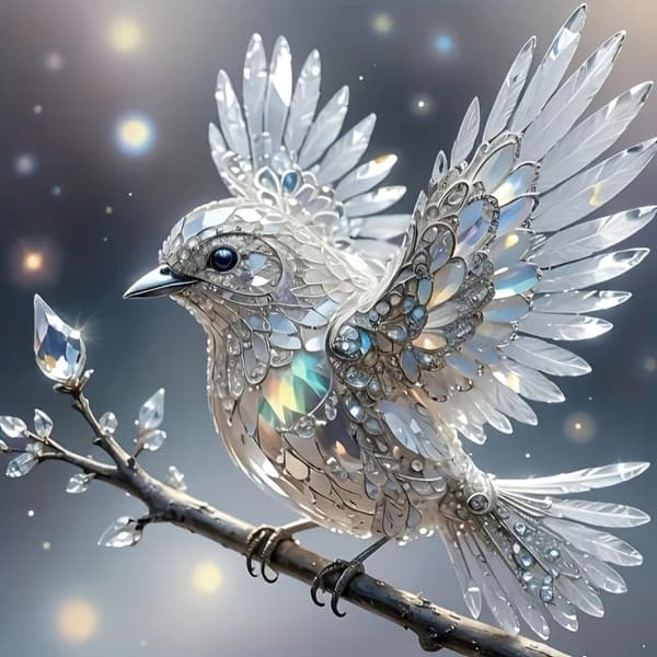 Bomclap Diamond Painting – Funklende krystal fugl på gren DIY 5D diamantmaleri for voksne og begyndere, 30x30cm