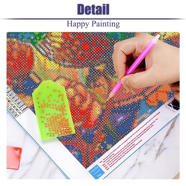 Bomclap Timanttimaalaus – Värikäs Kolibrikuningas värjätty - Jäätelö - Tyyli DIY 5D Timanttimaalaus Aikuisille & Aloittelijoille, 30x30cm