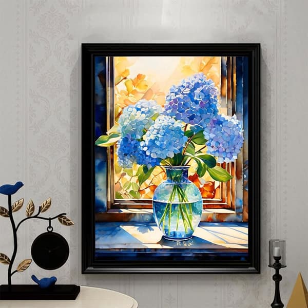 Bomclap Hydrangea 5D Diamond Kit Voksne Begyndere – DIY Gem Art Full Drill Diamond Dots! Kristallcraft – Hemmawall Indretningsgave 30x40cm