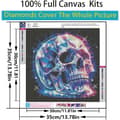 Miniatyrbillede 4 af 7: Bomclap Diamond Painting – Funklende krystal kranie i neonlys DIY 5D diamantmaleri for voksne og begyndere, 30x30cm