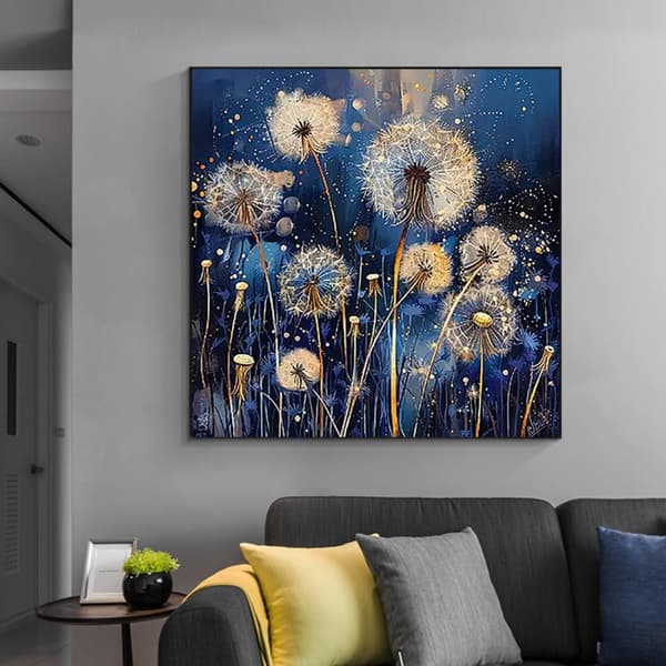 Bomclap timanttimaalaus – Taikavoikukat sinisessä pimeydessä DIY 5D-timanttimaalaus aikuisille ja aloittelijoille, 30x30cm