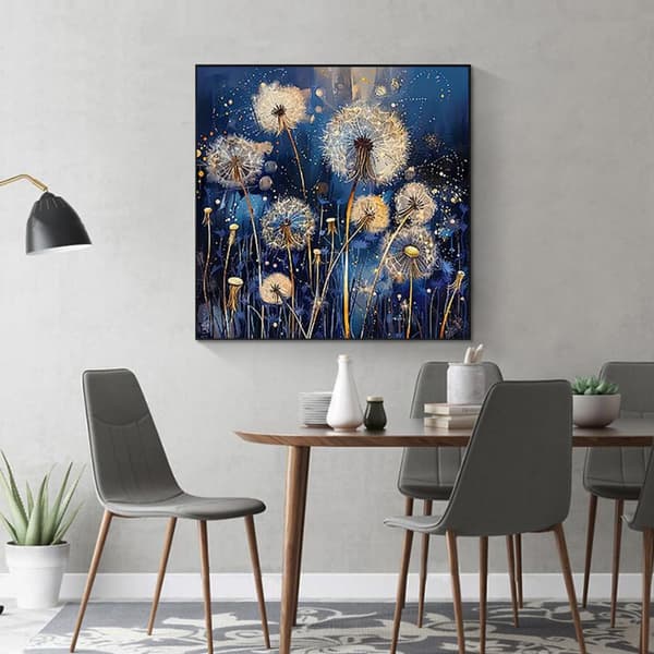 Bomclap timanttimaalaus – Taikavoikukat sinisessä pimeydessä DIY 5D-timanttimaalaus aikuisille ja aloittelijoille, 30x30cm