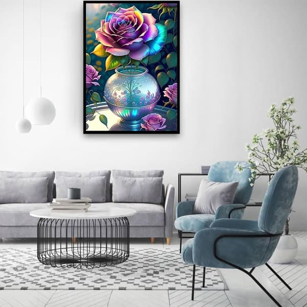 Bomclap Hortensia 5D Diamond Kit Aikuiset Aloittelijat – DIY Gem Art Full Drill Diamond Dots! Kristallcraft – Hemmawall Sisustuslahja 30x40cm