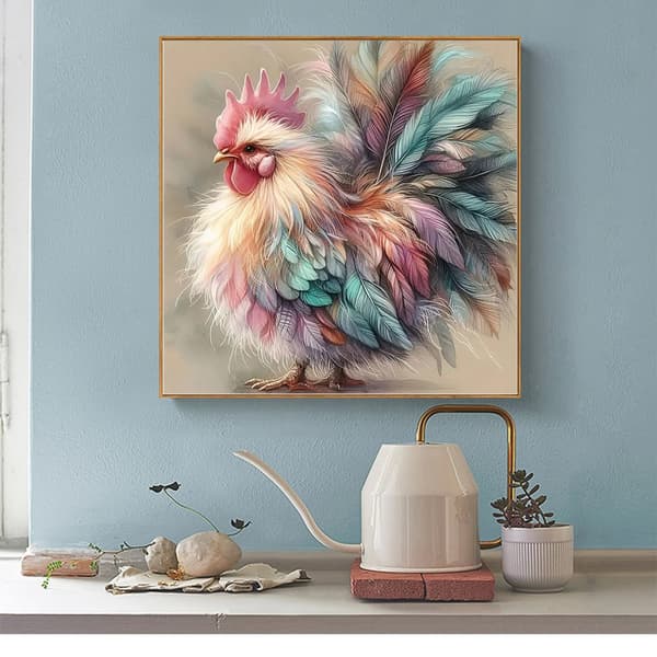 Bomclap Diamond Painting – Färgsprakande Koko i Unik Fjäderstil DIY 5D Diamantmålning för Vuxna & Nybörjare, 30x30cm