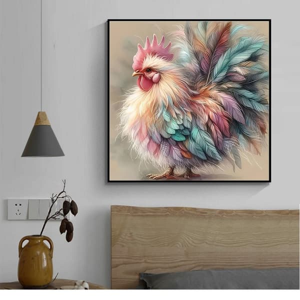 Bomclap Diamond Painting – Färgsprakande Koko i Unik Fjäderstil DIY 5D Diamantmålning för Vuxna & Nybörjare, 30x30cm