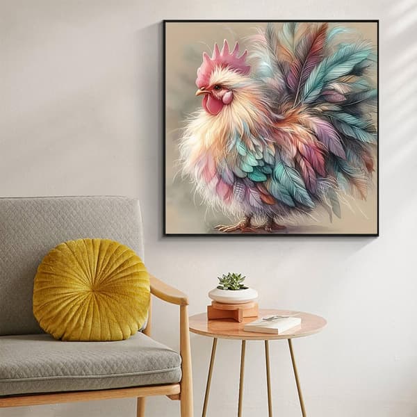 Bomclap Diamond Painting – Färgsprakande Koko i Unik Fjäderstil DIY 5D Diamantmålning för Vuxna & Nybörjare, 30x30cm
