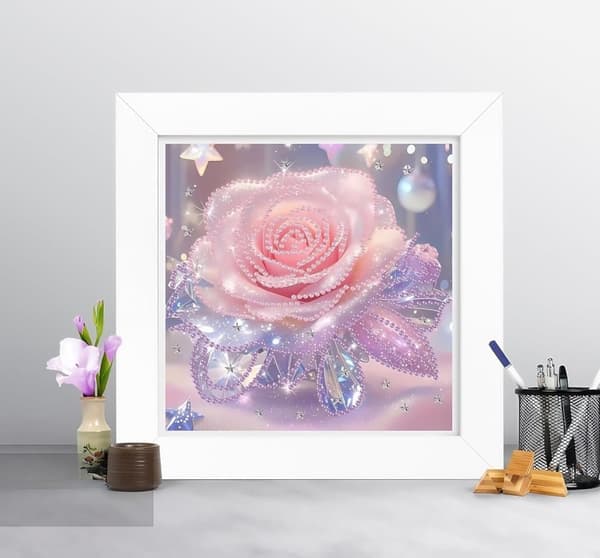 Bomclap 5D diamantmaleri blomster - DIY brugerdefineret formet krystalkunst for begyndere (30x30 cm vægdekoration)