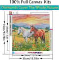 Pikkukuva 3 / 7: Bomclap Diamond Painting – Kaunis hevospariskunta auringonlaskun tuulella DIY 5D timanttimaalaus aikuisille ja aloittelijoille, 30x30cm