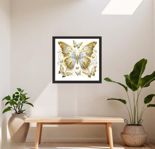 Bomclap Butterfly Design 5D Diamond Puzzle - Räätälöidyt helmet seinätaiteeseen (30x30 cm DIY-setti)