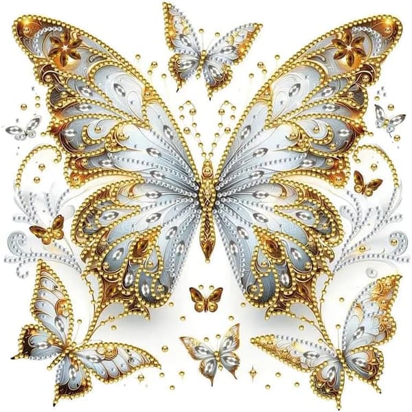 Bomclap Butterfly Design 5D Diamond Puzzle - Räätälöidyt helmet seinätaiteeseen (30x30 cm DIY-setti)