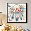 Miniatyrbillede 3 af 7: Bomclap Dream Catcher 5D Diamond Art - Rund Perlemaleri 35x35 cm DIY Vægdekoration