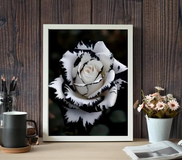Bomclap hvid rose diamantmaleri - fuld boremaskine DIY diamantkunst 30x40 cm vægdekoration