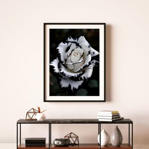 Bomclap hvid rose diamantmaleri - fuld boremaskine DIY diamantkunst 30x40 cm vægdekoration