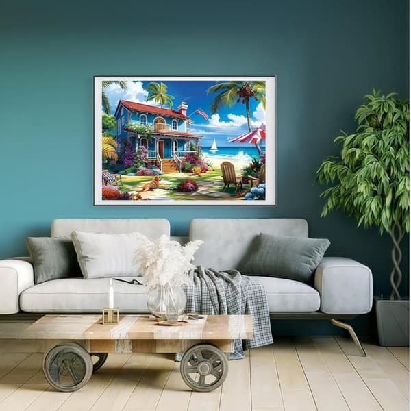 Bomclap Beach Landscape 5D timanttipalapeli - täysi pora kristallitaidetta 30x40 cm