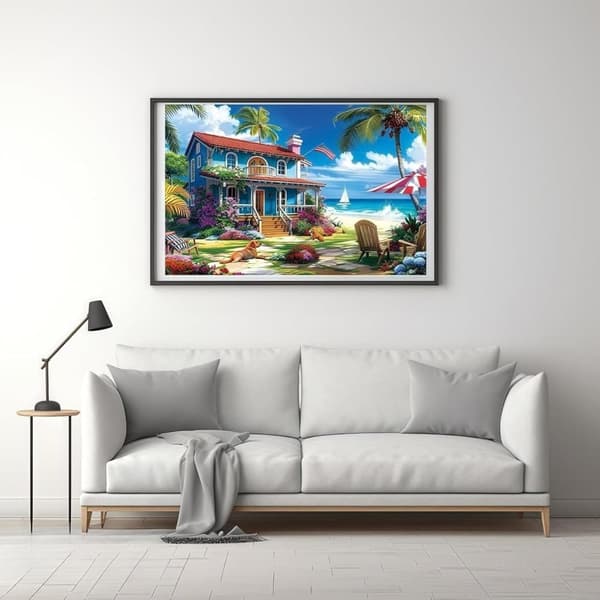 Bomclap Beach Landscape 5D timanttipalapeli - täysi pora kristallitaidetta 30x40 cm