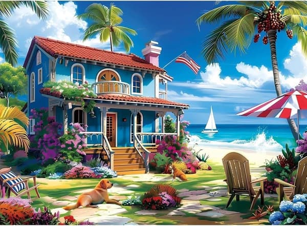 Bomclap Beach Landskab 5D Diamant Puslespil - Fuld Drill Krystal Art 30x40 cm