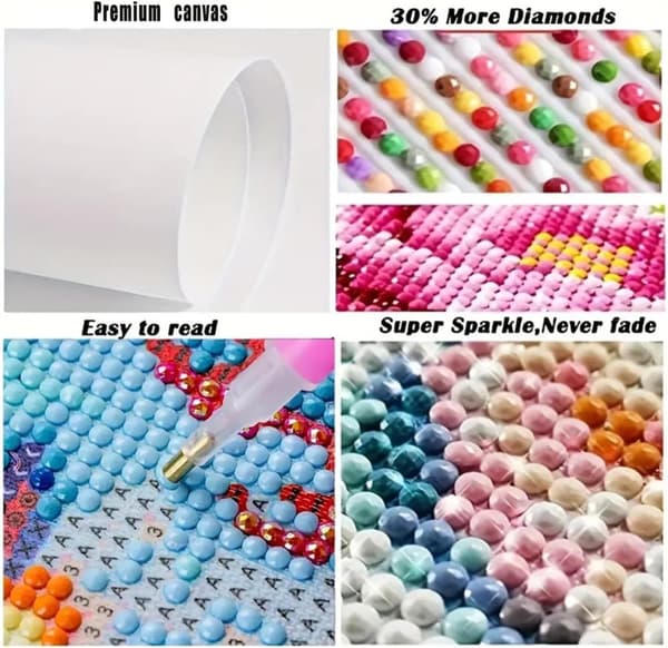 Bomclap blomstermønster diamantmaleri - fuld boremaskine DIY sæt 30x40 cm vægdekoration